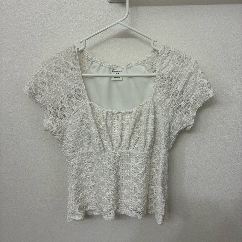 No Boundaries White Lace Blouse